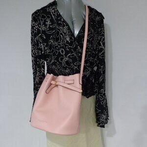 Elizabeth Arden Pink Bucket Tote Bag Turnlock Drawstring Crossbody Size 12 x 11"